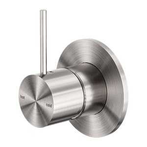 Mecca Shower Mixer Handle Up 80mm Plate Brushed Nickel - Brushed Nickel