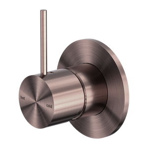 Mecca Shower Mixer Handle Up 80mm Plate Brushed Bronze - Brushed Bronze