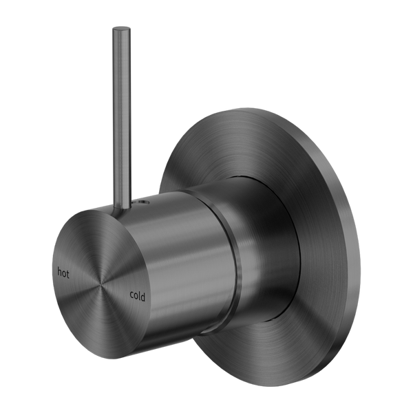 Mecca Shower Mixer Handle Up 80mm Plate Gun Metal
