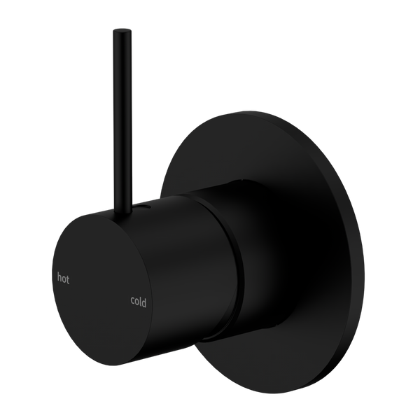 Mecca Shower Mixer Handle Up 80mm Plate Matte Black