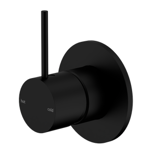 Mecca Shower Mixer Handle Up 80mm Plate Matte Black - Matte Black