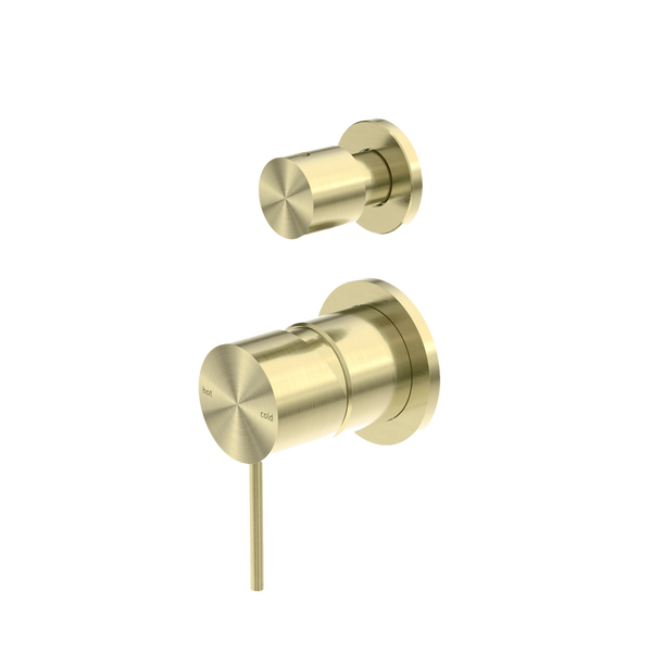 Mecca Shower Mixer With Divertor Separate Back Plate Brushed Gold