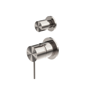 Mecca Shower Mixer With Divertor Separate Back Plate Brushed Nickel - Brushed Nickel