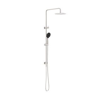 Round Project Twin Shower 4 Star Rating Brushed Nickel - Brushed Nickel