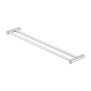 New Mecca Double Towel Rail 600mm Brushed Nickel - Brushed Nickel