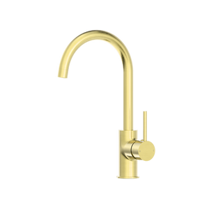 Dolce Kitchen Mixer Gooseneck Brushed Gold - Brushed Brass Gold