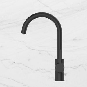 Dolce Kitchen Mixer Gooseneck Matte Black - Matte Black