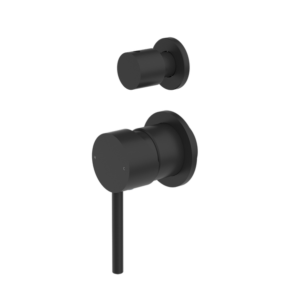 Dolce Shower Mixer with Divertor Separate Back Plate Matte Black