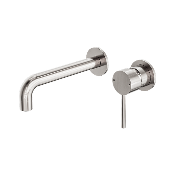 Dolce Wall Basin/Bath Mixer Separate Back Plate Brushed Nickel