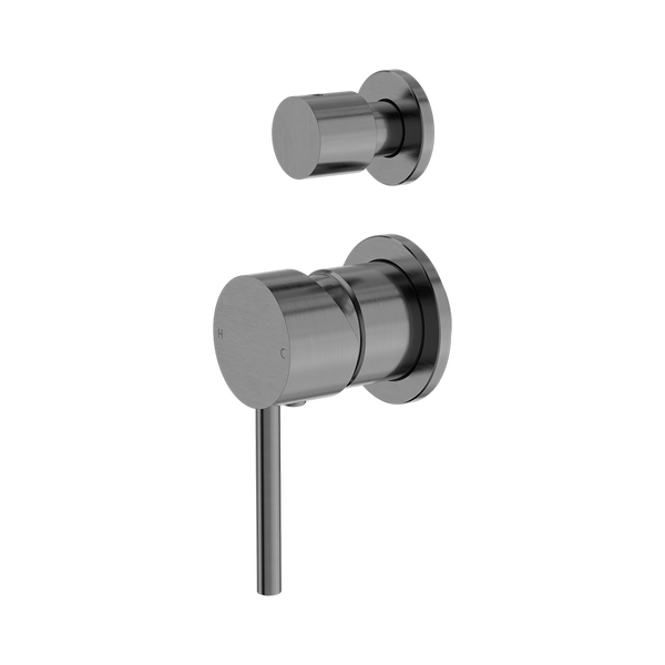 Dolce Shower Mixer with Divertor Separate Back Plate Brushed Gunmetal