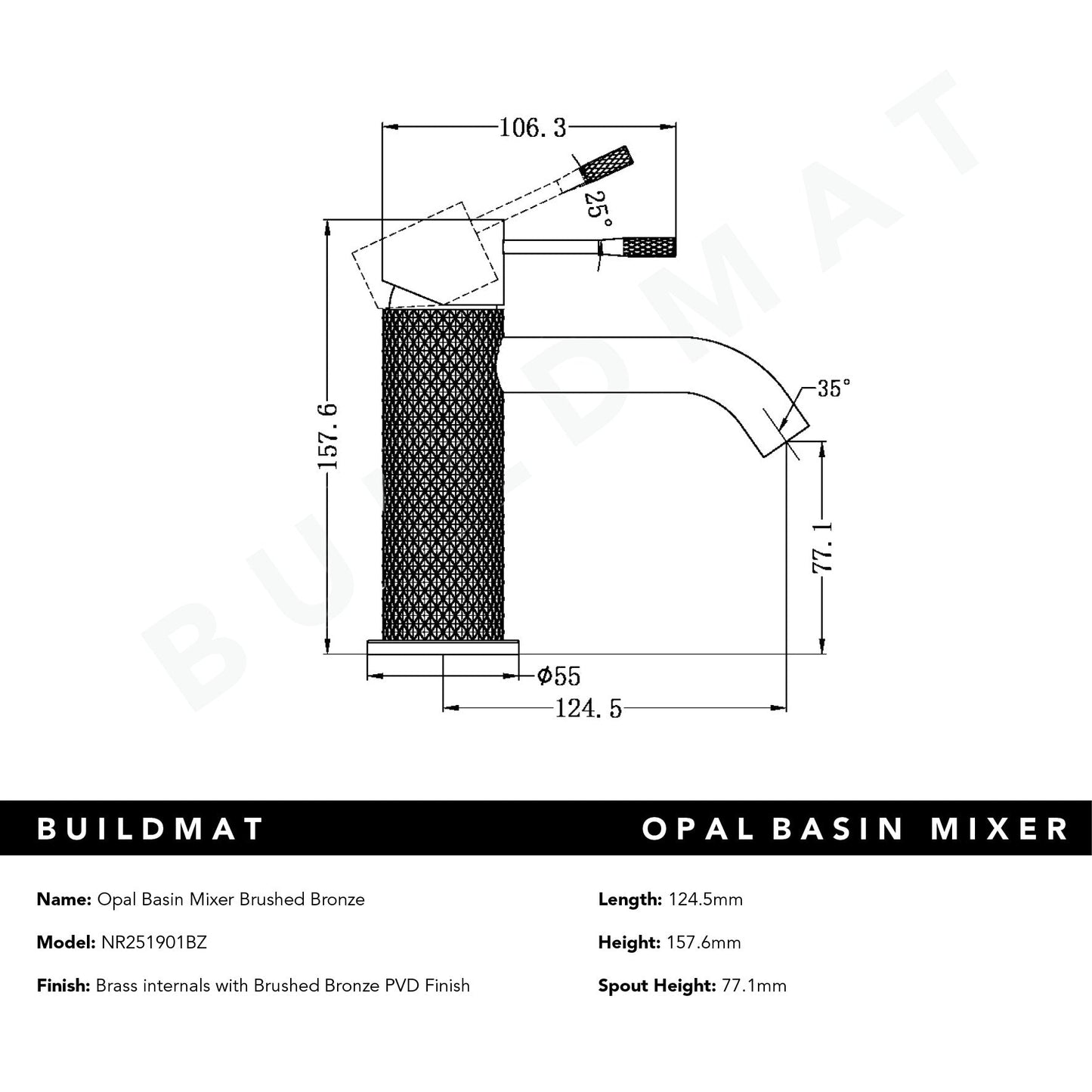 Opal Basin Mixer Brushed Bronze