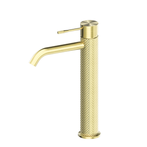 Opal Tall Basin Mixer Brushed Gold - Brushed Brass Gold