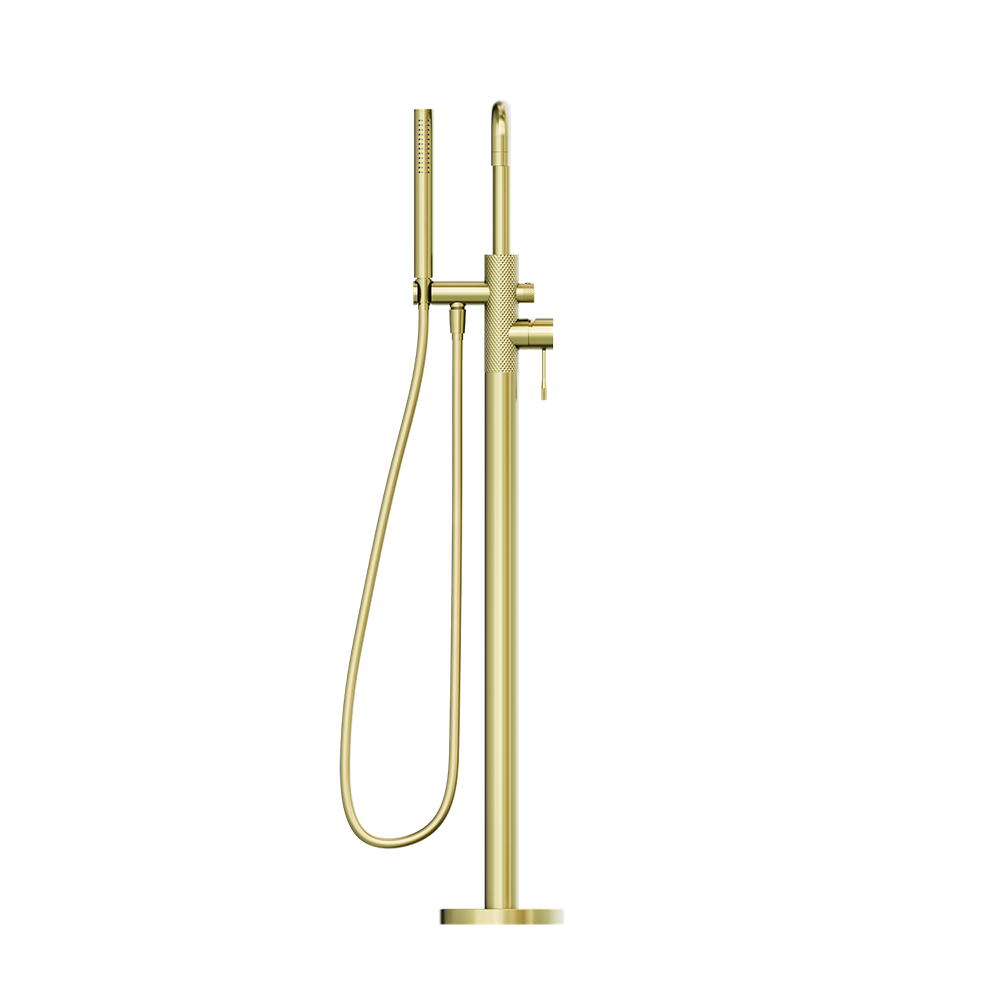 Opal Free Standing Bath Mixer with Hand Shower Brushed Gold
