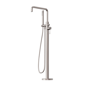 Opal Free Standing Bath Mixer with Hand Shower Brushed Nickel - Brushed Nickel