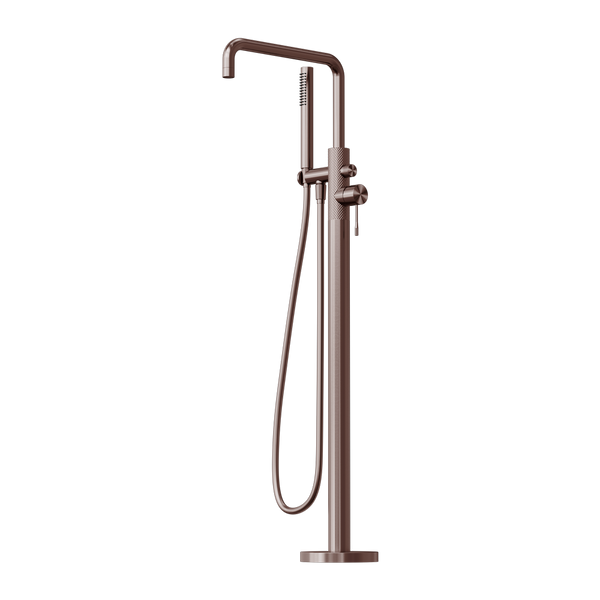Opal Freestanding Bath Mixer With Hand Shower Brushed Bronze