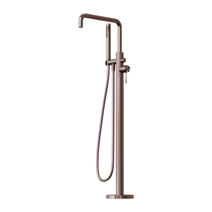 Opal Freestanding Bath Mixer With Hand Shower Brushed Bronze - Brushed Bronze