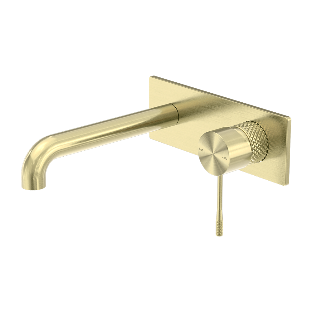 Opal Wall Basin/Bath Mixer 185mm Spout Brushed Gold