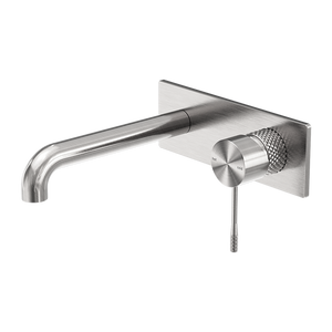 Opal Wall Basin/Bath Mixer 185mm Spout Brushed Nickel - Brushed Nickel