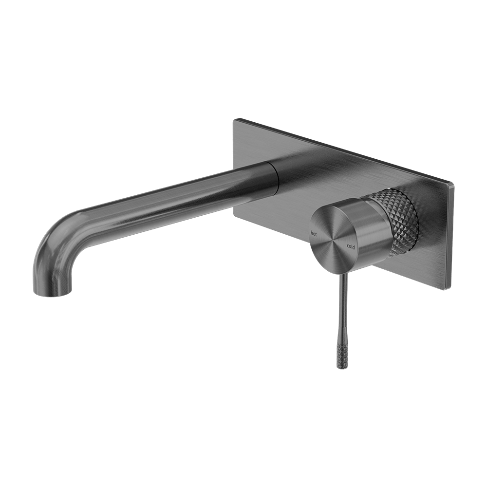 Opal Wall Basin/Bath Mixer 185mm Spout Graphite
