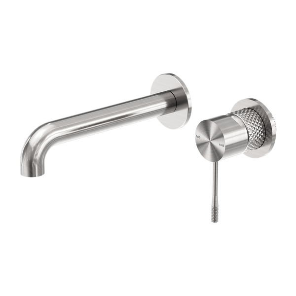 Opal Wall Basin/Bath Mixer Separate Back Plate 160mm Brushed Nickel