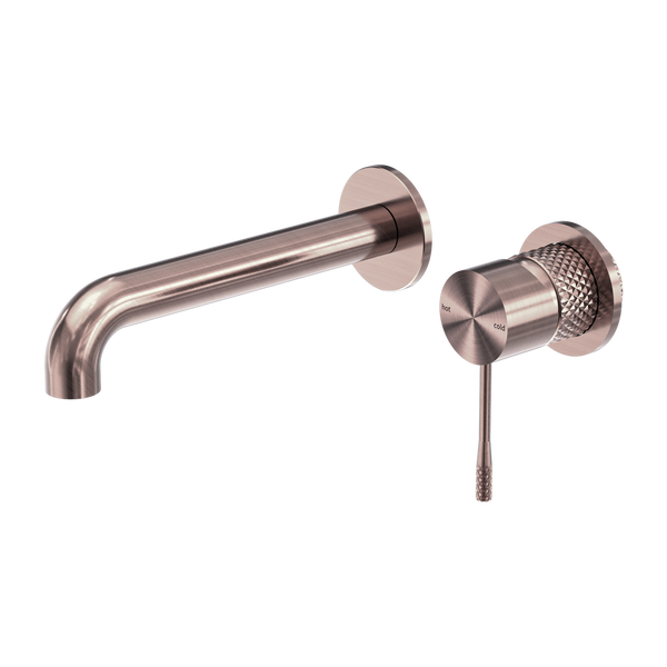 Opal Wall Basin/Bath Mixer Separate Back Plate 160mm Brushed Bronze