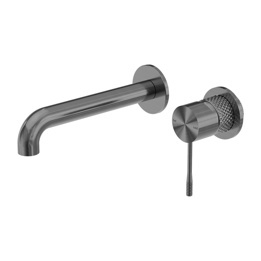 Opal Wall Basin/Bath Mixer 185mm Spout With Separate Back Plate Graphite