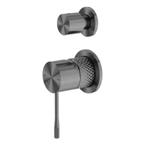 Opal Shower Mixer with Divertor Separate Plate Graphite - Brushed Gunmetal