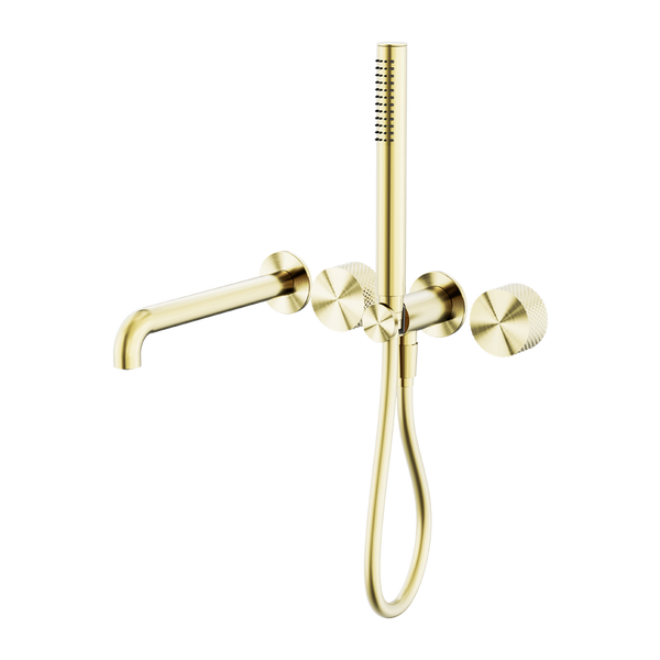 Opal Progressive Shower System Separate Plate With Spout 250mm Brushed Gold