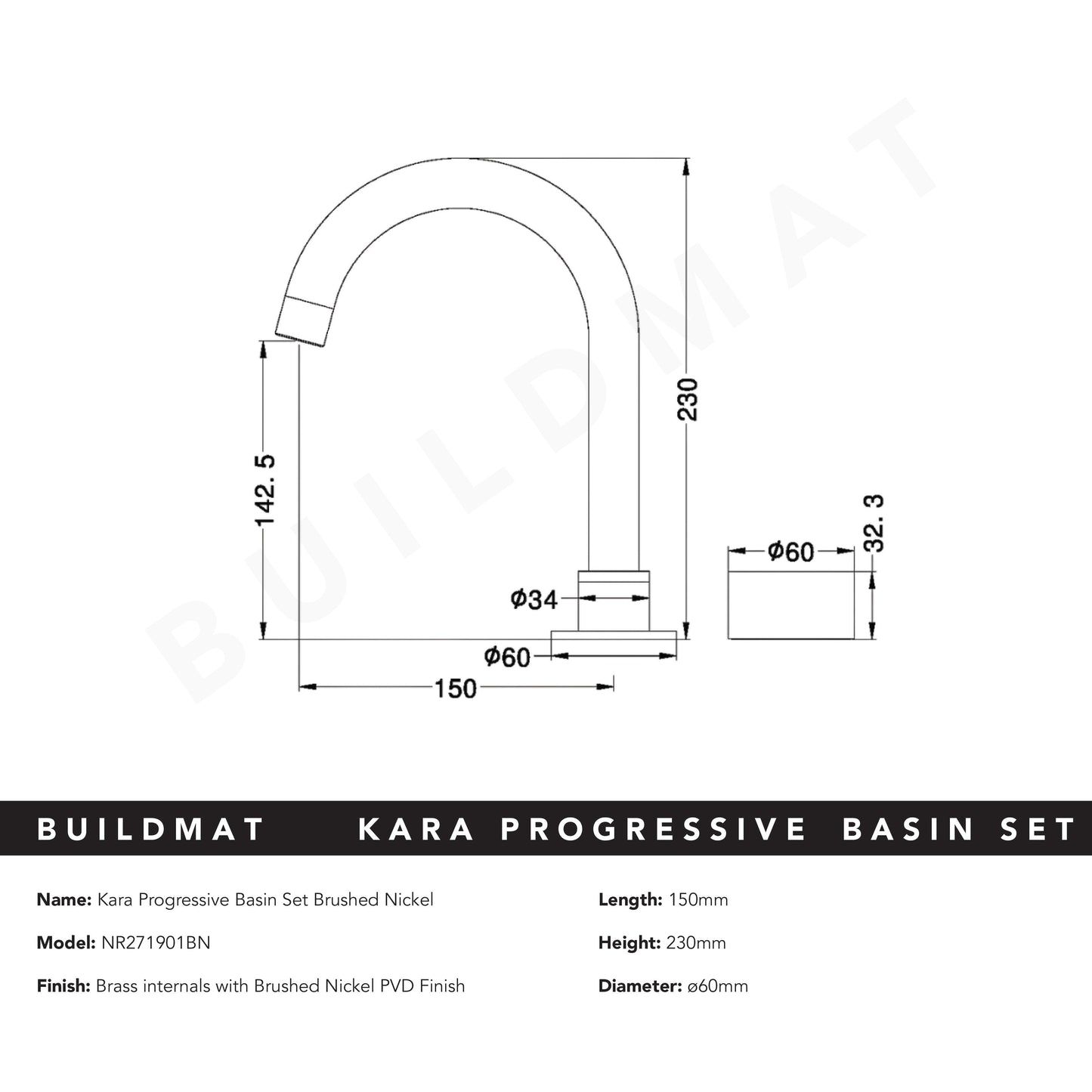 Kara Progressive Basin Set Brushed Nickel