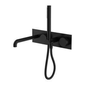 Kara Progressive Shower System With Spout 250mm Matte Black - Matte Black