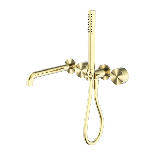 Kara Progressive Shower System Separate Plate With Spout 230mm Brushed Gold