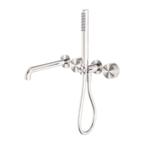 Kara Progressive Shower System Separate Plate With Spout 230mm Brushed Nickel