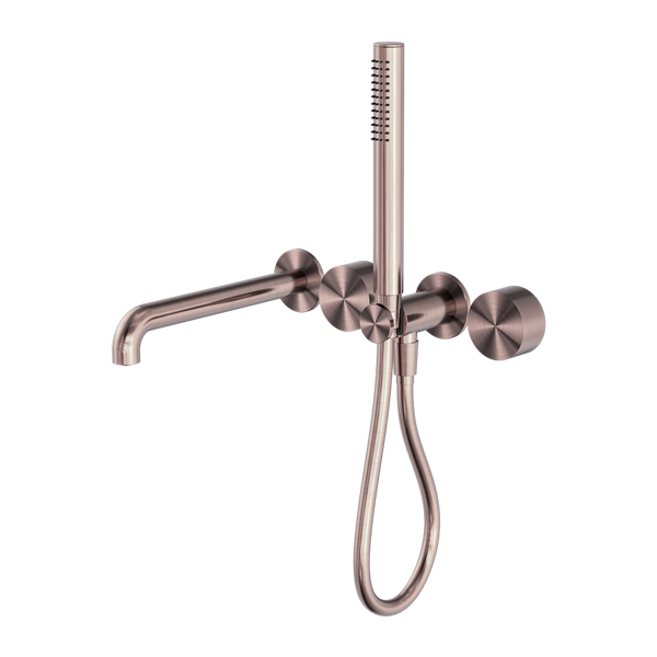 Kara Progressive Shower System Separate Plate With Spout 250mm Brushed Bronze