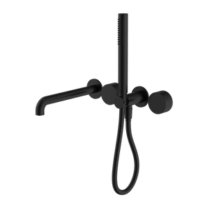 Kara Progressive Shower System Separate Plate With Spout 230mm Matte Black - Matte Black