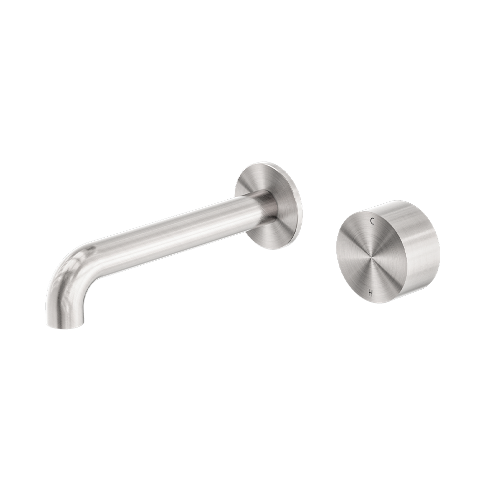 Kara Progressive Wall Basin/Bath Set 185mm Brushed Nickel