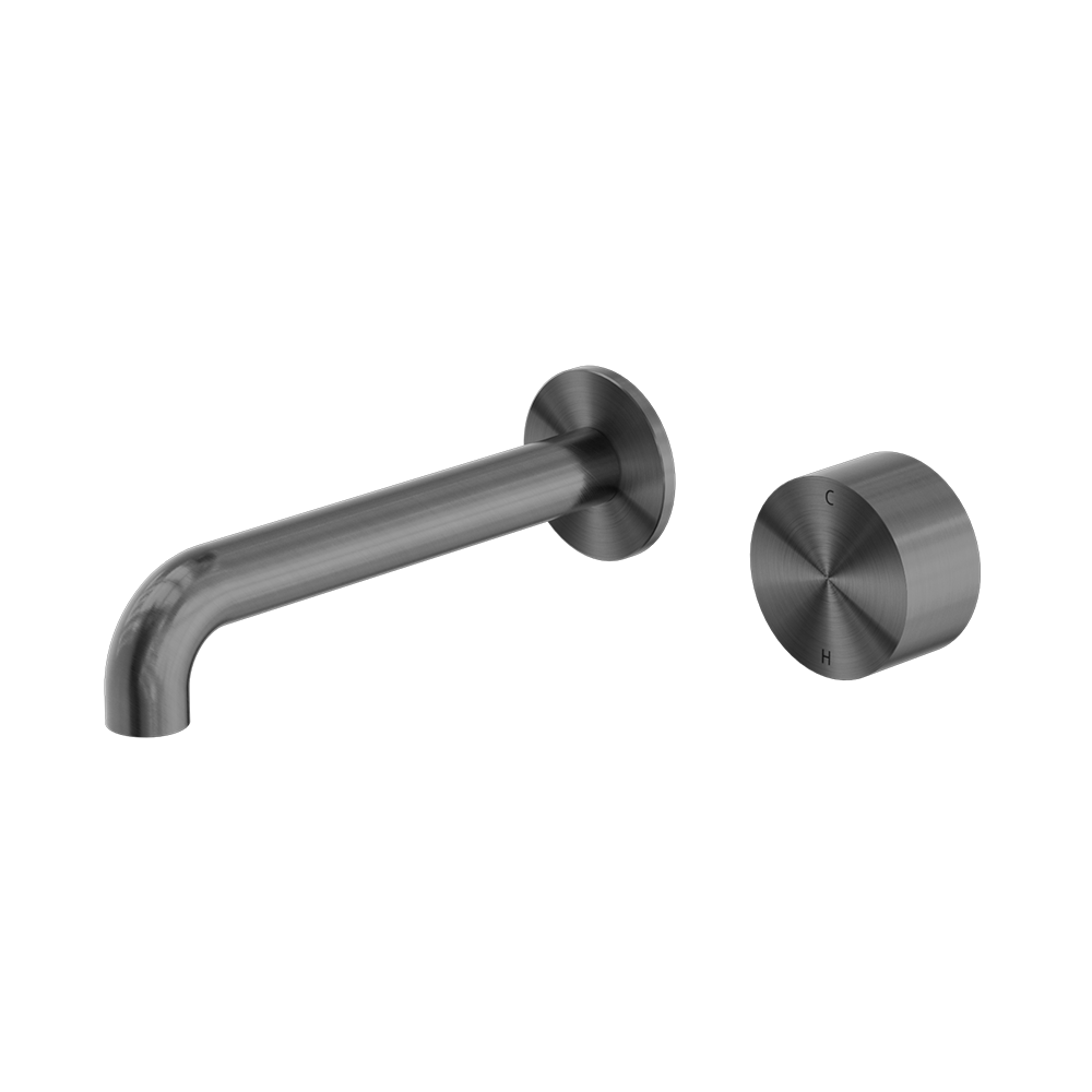 Kara Progressive Wall Basin/Bath Set 185mm Brushed Gunmetal