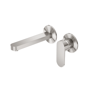 Ecco Wall Basin/Bath Mixer Separate Back Plate 200mm Brushed Nickel - Brushed Nickel