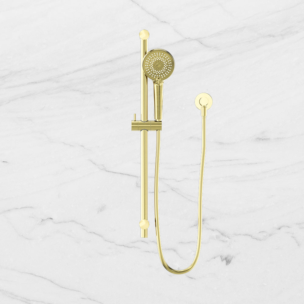 Round Metal Project Rail Shower Brushed Gold