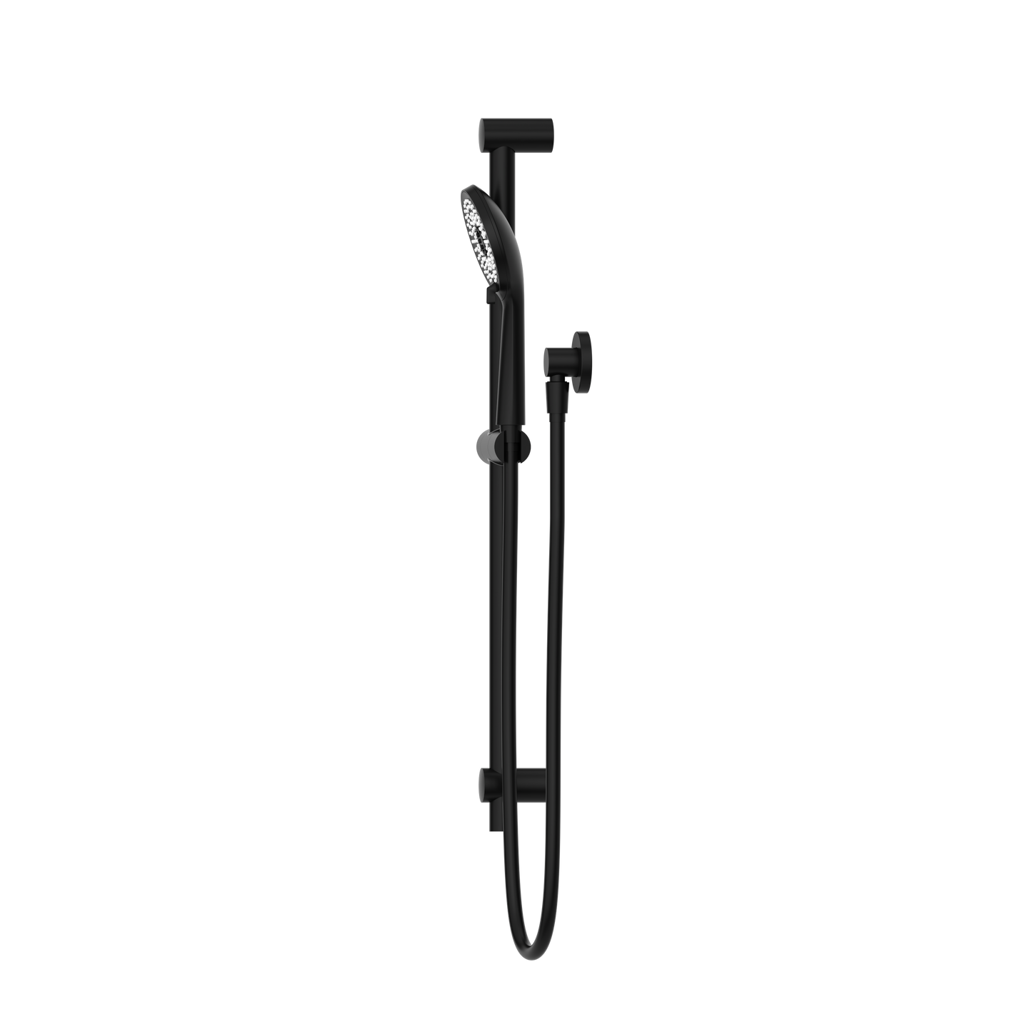 Round Metal Project Rail Shower Matte Black