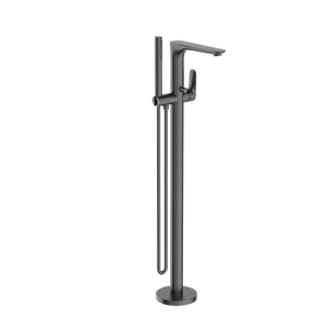 Bianca Freestanding Bath Mixer with Hand Shower Gunmetal - Brushed Gunmetal