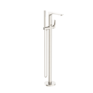 Bianca Freestanding Bath Mixer with Hand Shower Brushed Nickel - Brushed Nickel