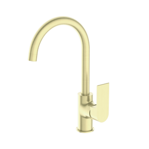 Bianca Kitchen Mixer Gooseneck Spout Brushed Gold - Brushed Brass Gold