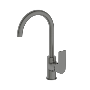 Bianca Kitchen Mixer Gooseneck Spout Gunmetal - Brushed Gunmetal