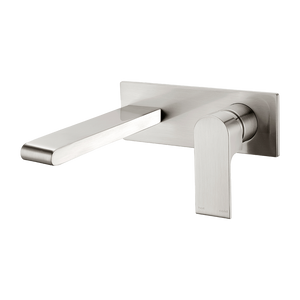 Bianca Wall Basin/Bath Mixer 187mm Brushed Nickel - Brushed Nickel