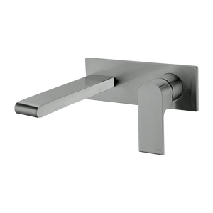 Bianca Wall Basin/Bath Mixer 187mm Brushed Gunmetal - Gunmetal
