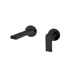 Bianca Wall Basin/Bath Mixer Separate Back Plate 230mm Matte Black - Matte Black