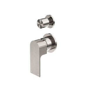 Bianca Shower Mixer with Divertor Separate Back Plate Brushed Nickel - Brushed Nickel