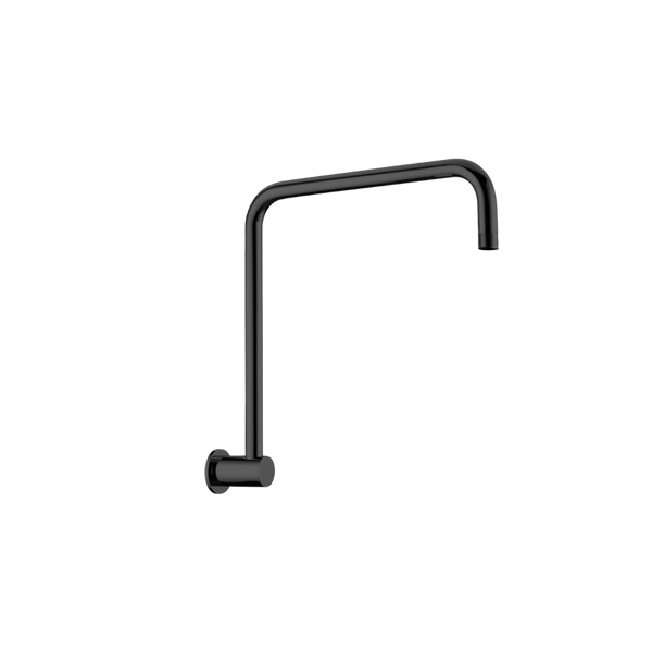 Round Swivel Shower Arm Matte Black