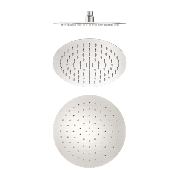 250mm Round Stainless Steel Shower Head 250mm 4 Star Rating Brushed Nickel