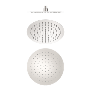 250mm Round Stainless Steel Shower Head 250mm 4 Star Rating Brushed Nickel - Brushed Nickel